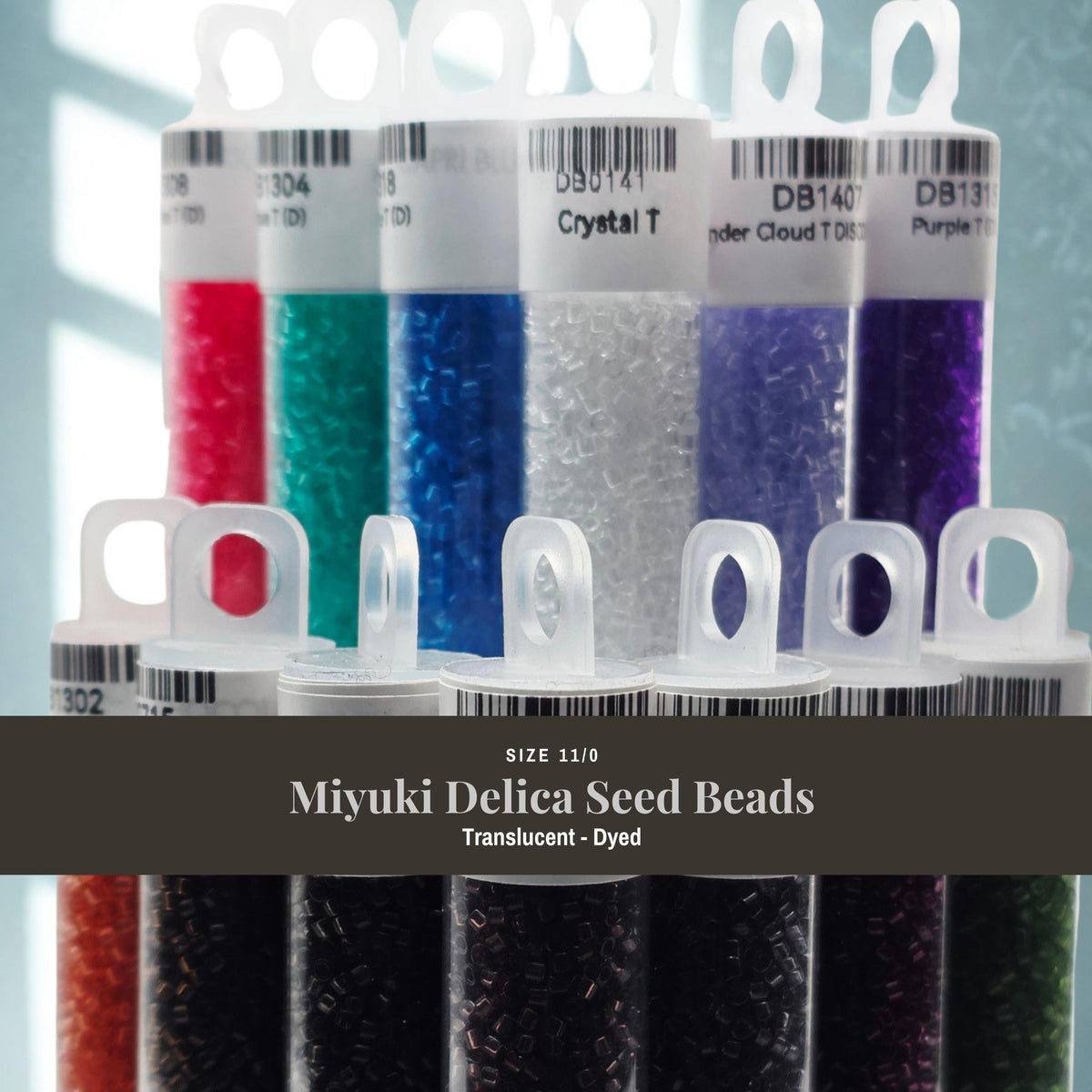Transparent Dyed Miyuki Delica Beads, Size 11/0 | 7g | Precision Weaving