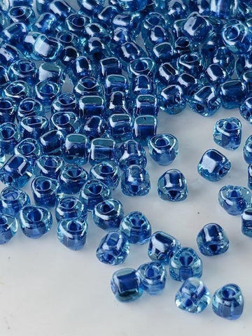 Miyuki Triangle Beads, Lt Blue Inside Color Lined | 8/0 | 15g Pack