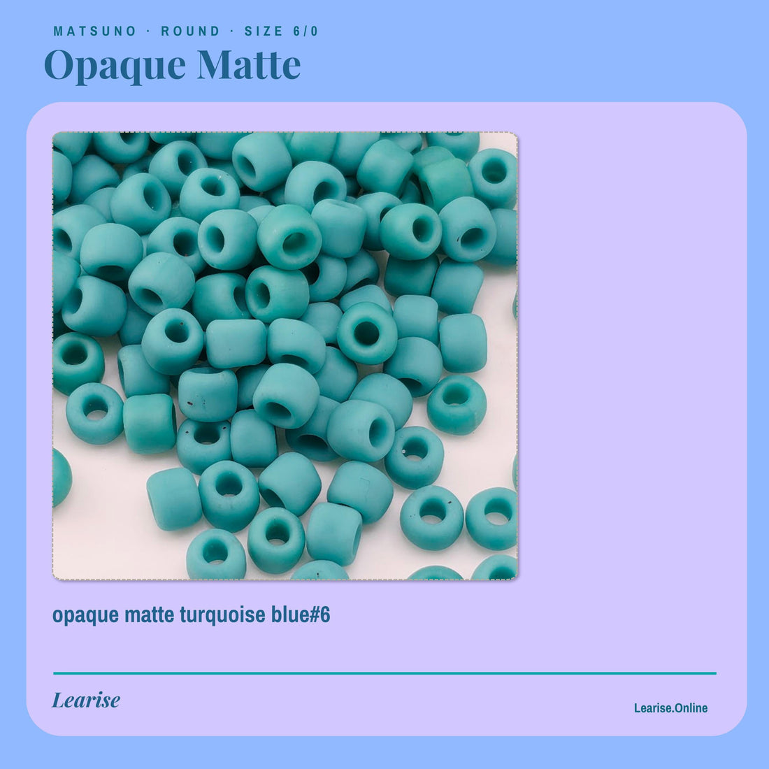 Matsuno Opaque Matte Size 6/0 Beads, Velvety Finish | 15g Glass | Jewelry Making