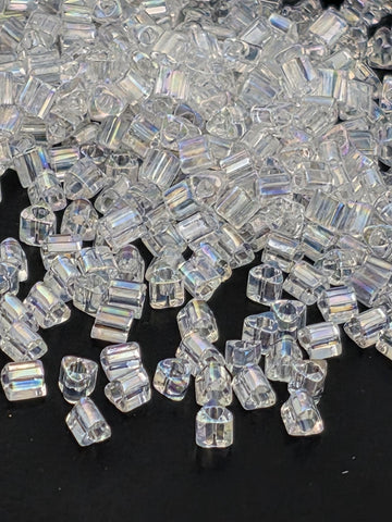 TOHO Triangle Beads, Transparent-Rainbow Crystal | Japanese Glass | Jewelry Making