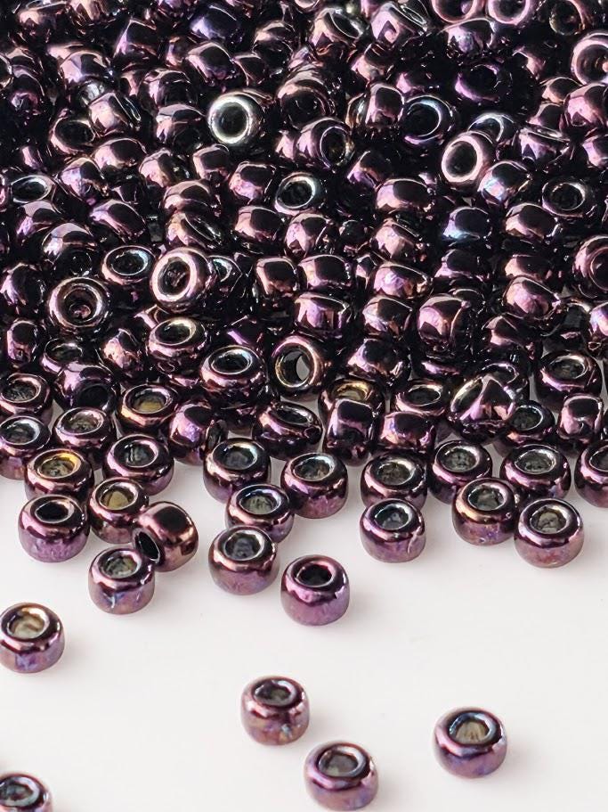 Miyuki Rocaille Size 11 | Dark Wine Metallic Rainbow | 20g Pkg