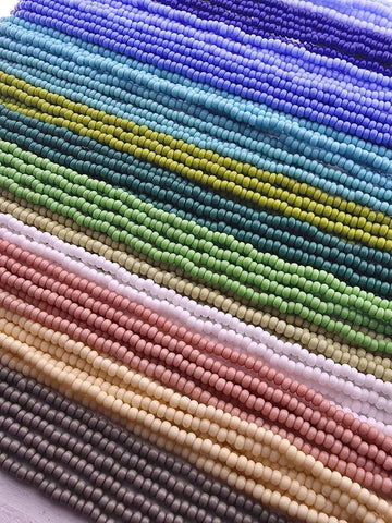 Preciosa Ornela 8/0 Czech Glass Seed Beads - Opaque Half-Hank (6x 12" Strands), 3mm Round Rocaille Beads for Jewelry Making & Beadweaving