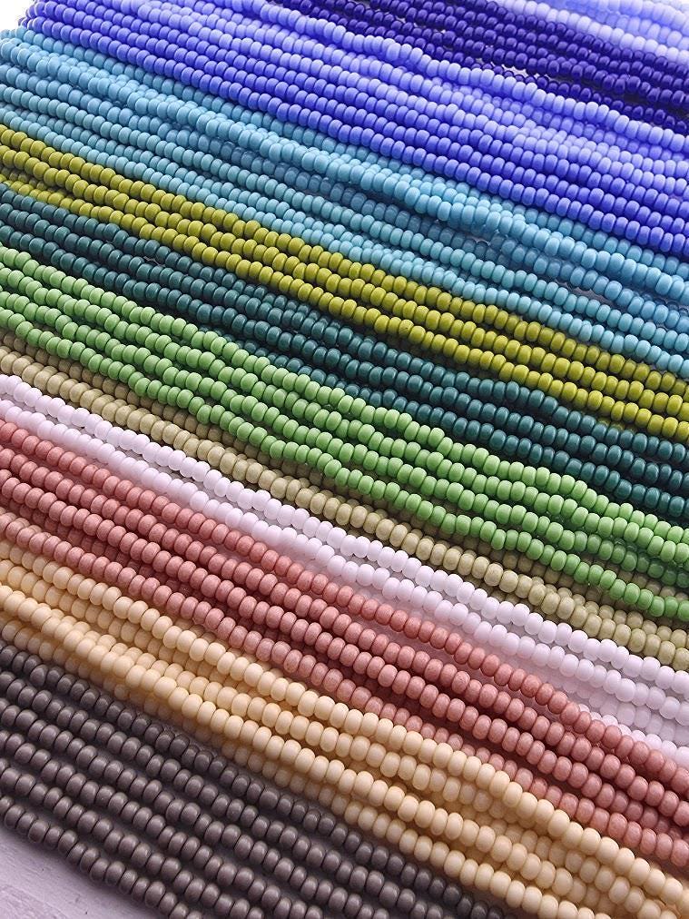 Preciosa Ornela 8/0 Czech Glass Seed Beads - Opaque Half-Hank (6x 12" Strands), 3mm Round Rocaille Beads for Jewelry Making & Beadweaving