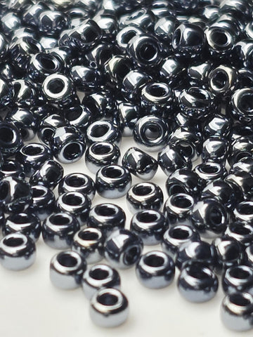 Hematite Metallic Miyuki Rocaille Size 8/0 (20g pkg)