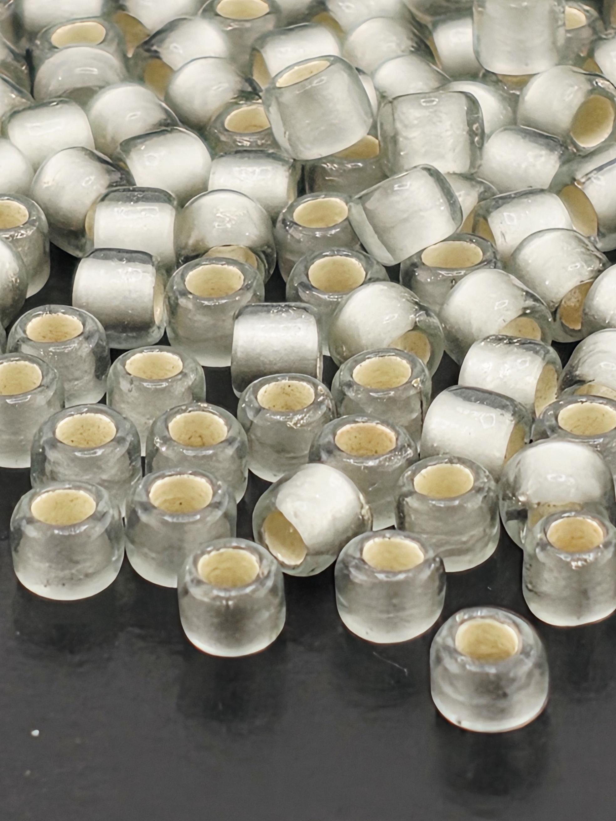 Toho Japanese Seed Beads: Silver-Lined Frosted Black Diamond (Size 8/0, 2.5" Tube)