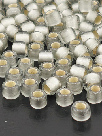Toho Japanese Seed Beads: Silver-Lined Frosted Black Diamond (Size 8/0, 2.5" Tube)