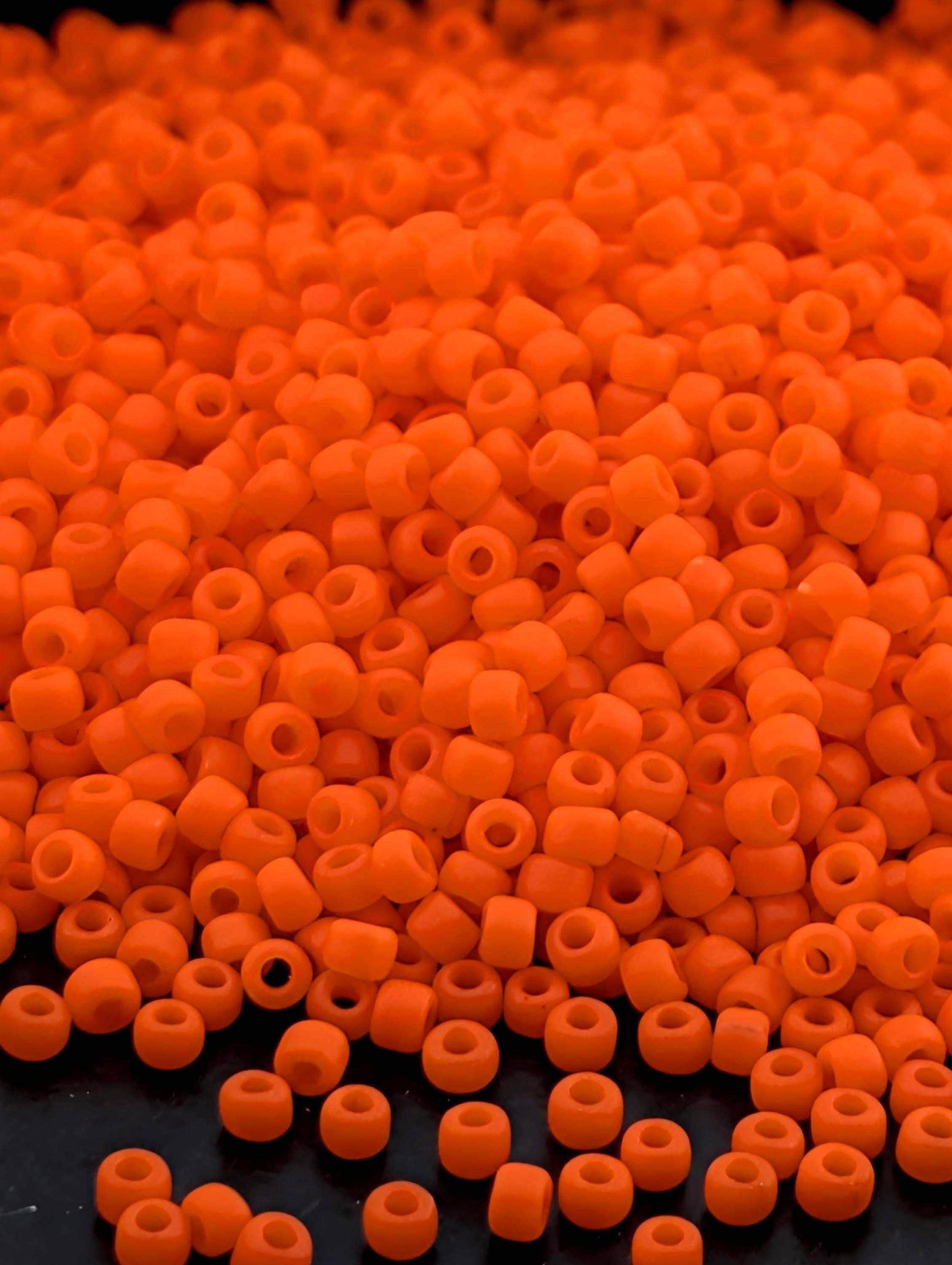 Dark Orange Opaque Matte Matsuno Seed Beads | Size 11/0 (2mm) | 15g, ~1650 pcs