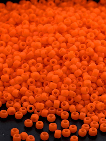 Dark Orange Opaque Matte Matsuno Seed Beads | Size 11/0 (2mm) | 15g, ~1650 pcs