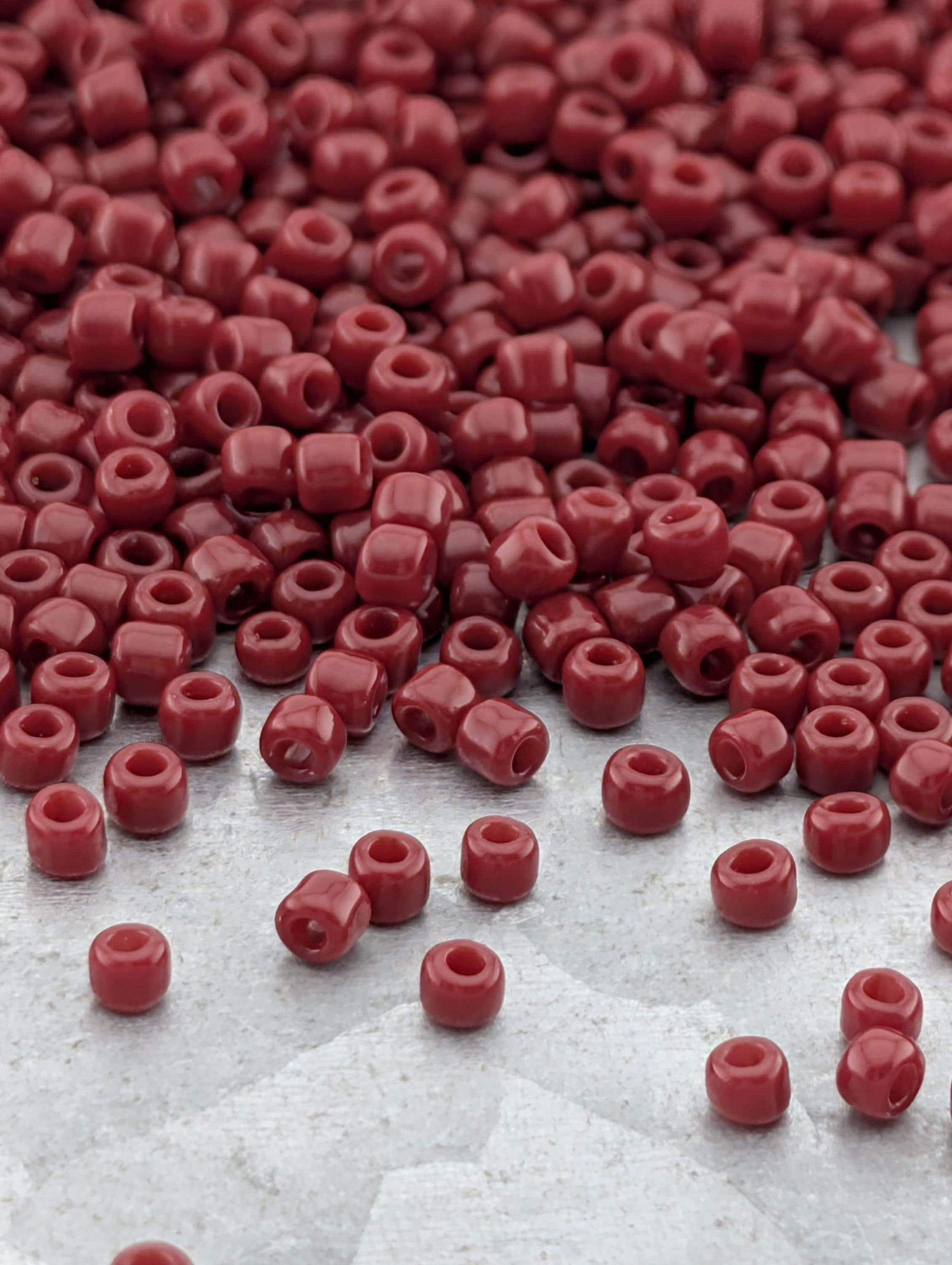 Brick Red Opaque Matsuno Seed Beads | Size 11/0 (2mm) | 15g, ~1650 pcs