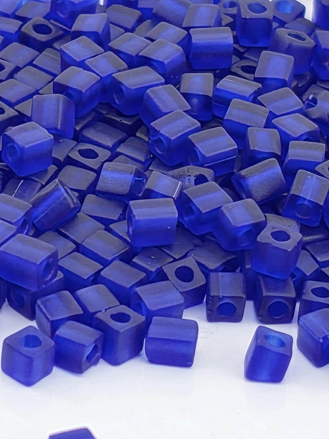 Miyuki Cobalt Blue Square Beads Matte Translucent (3mm, 15g)