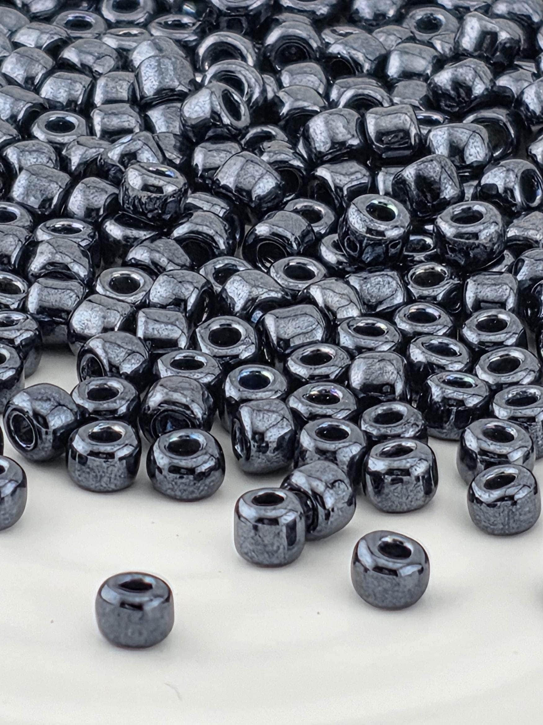 Matsuno Seed Beads Size 6: Opaque Iris Silver, 15g Approx 180 pcs
