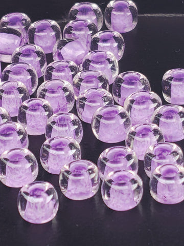 TOHO Round 3/0 Tube 2.5" : Inside-Color Crystal/Lilac-Lined