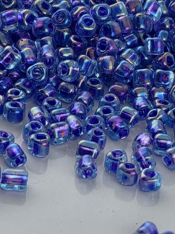 Lt Blue/Violet Inside Color Lined Miyuki Triangle Size 10/0 (15g Pkg)