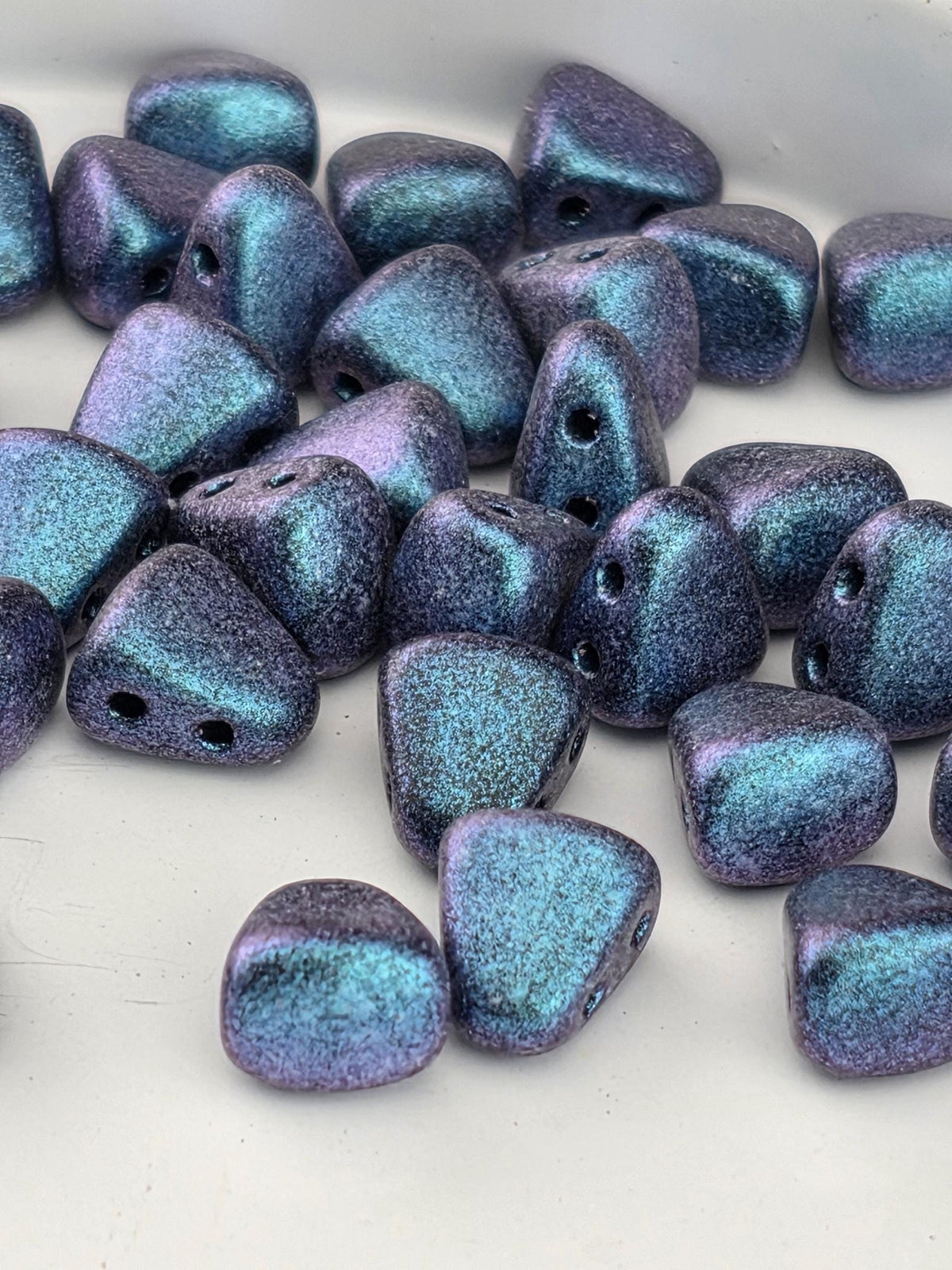 Japanese Seed Beads, 2 Hole Beads | Polychrome Indigo Orchid, Glass - Jewelry Making Supply