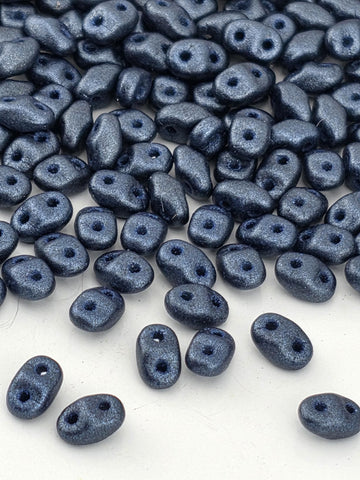 Japanese Seed Beads, Metallic Suede Blue | 2-Hole MiniDuo | Bead Weaving