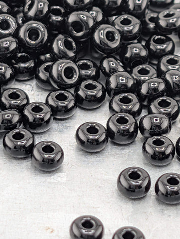 Opaque Jet Black | Size 6 | 20g Tube | Preciosa-Ornela Glass Seed Beads
