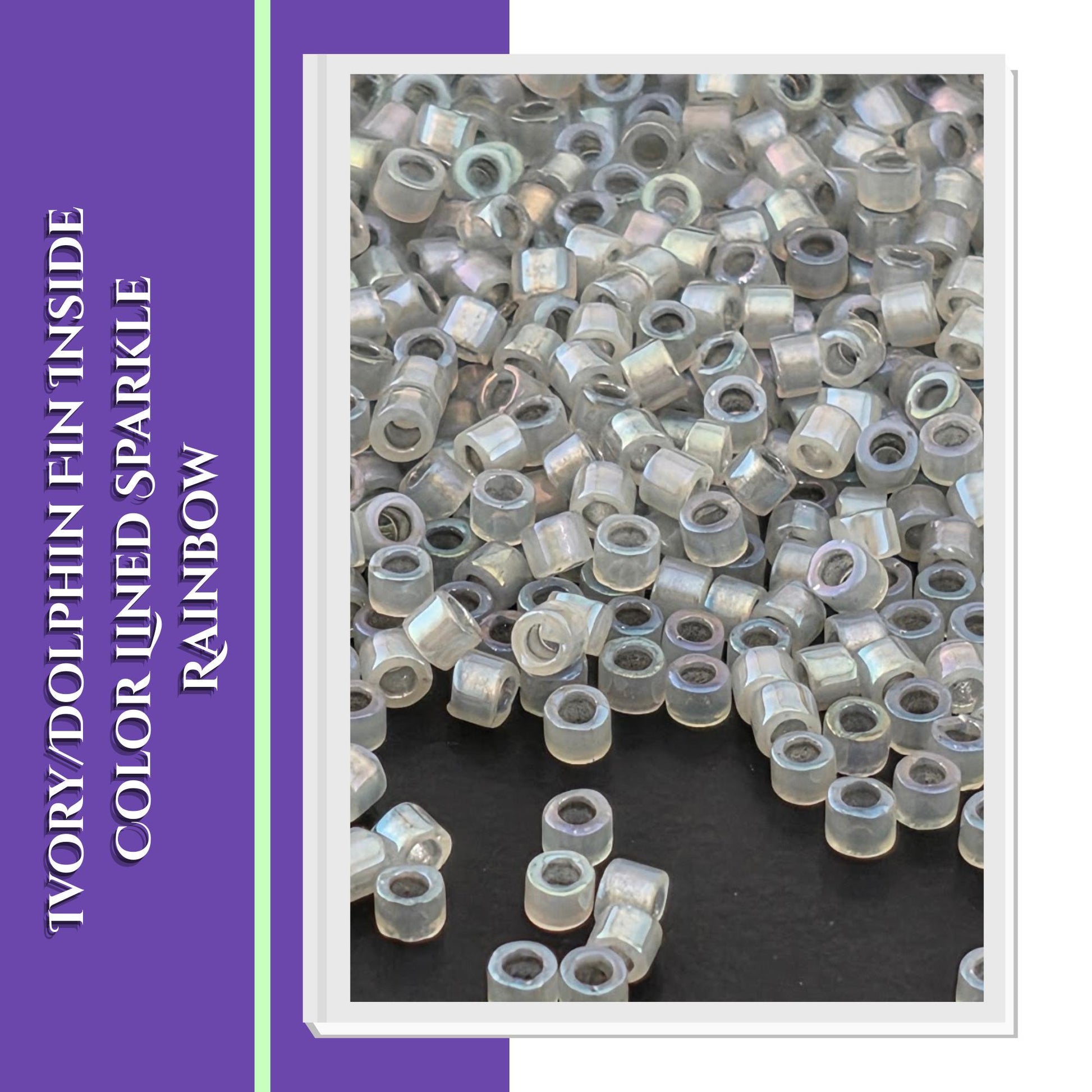 Miyuki Delica 11/0 Beads | Inside Color Lined Sparkle Rainbow | Individual 7g Tubes or Full Set of 11 | Frost Ice Cylinder Seed Beads