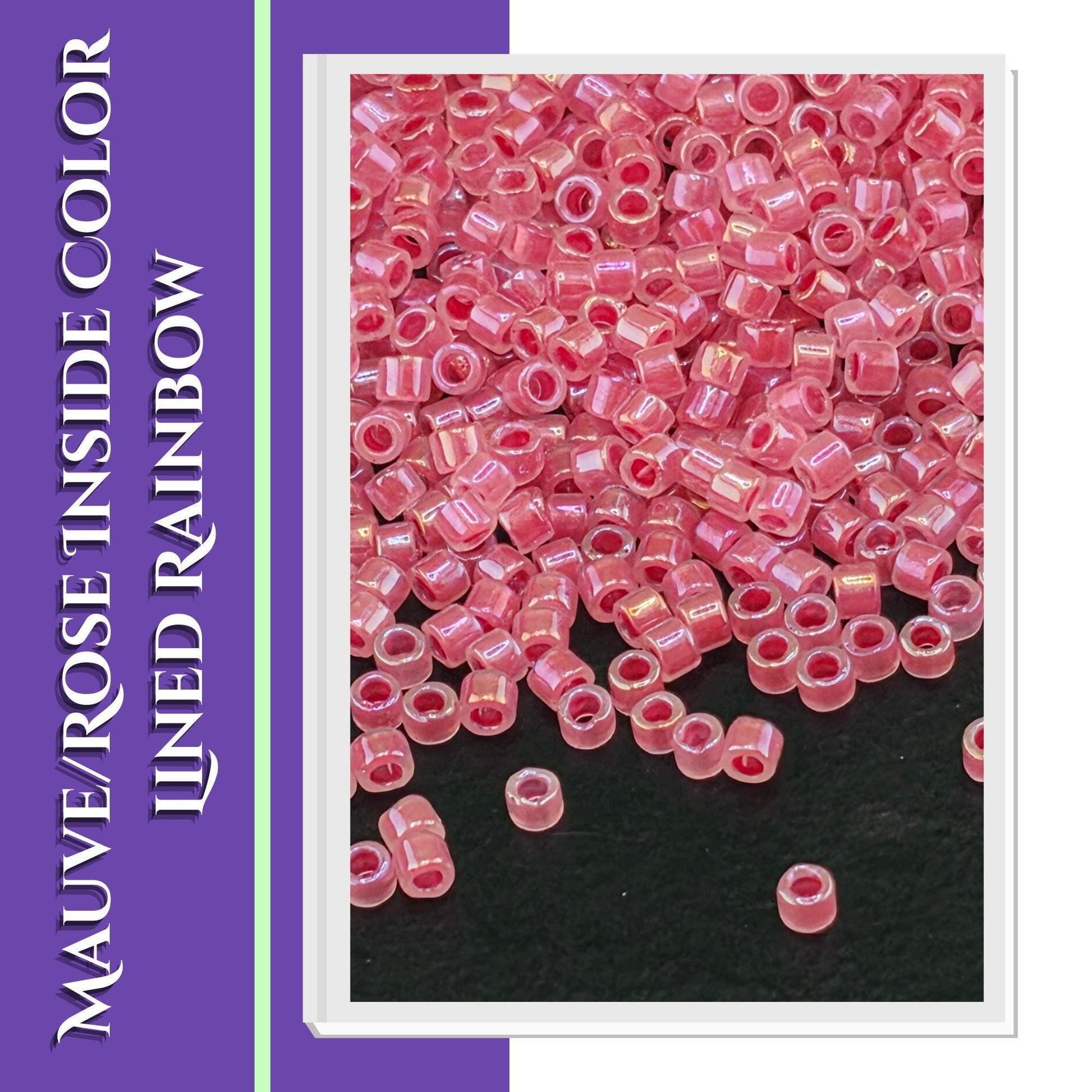 Miyuki Delica 11/0 Beads | Inside Color Lined Sparkle Rainbow | Individual 7g Tubes or Full Set of 11 | Frost Ice Cylinder Seed Beads