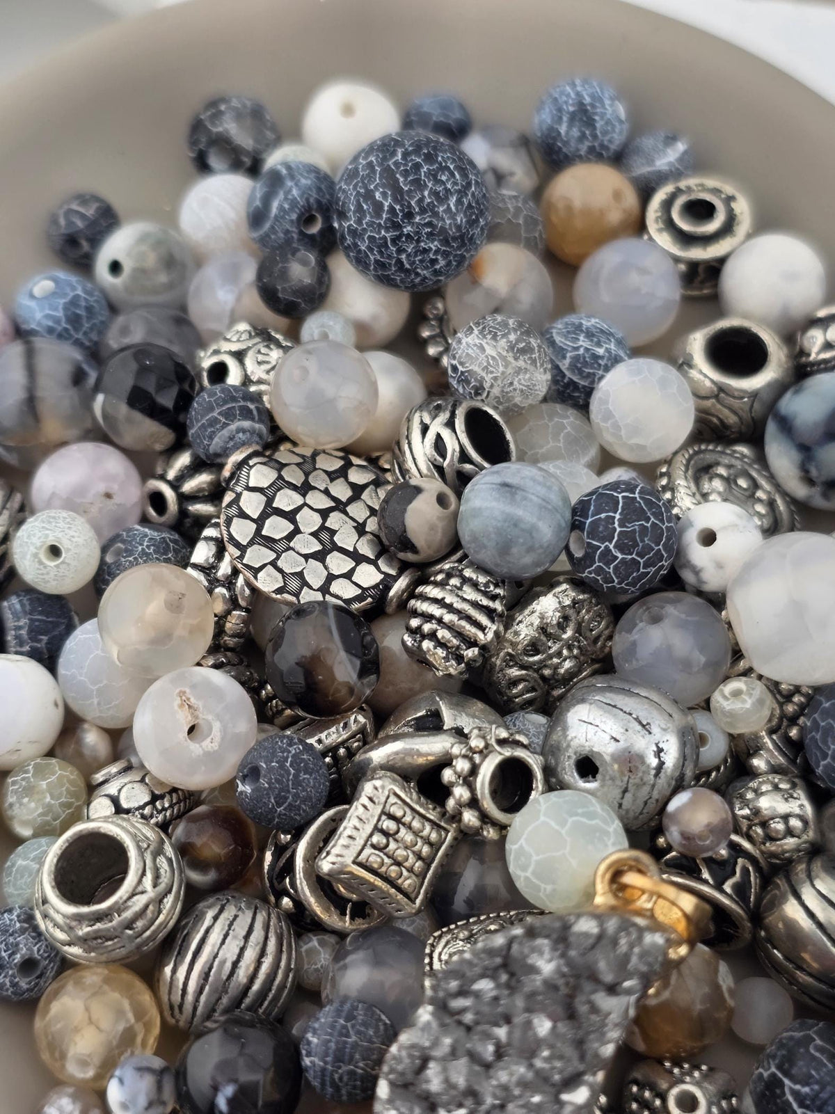 Dyed Agate Beads Mix, Natural Stone Gemstones | Jewelry Supply | 2oz Bulk Lot