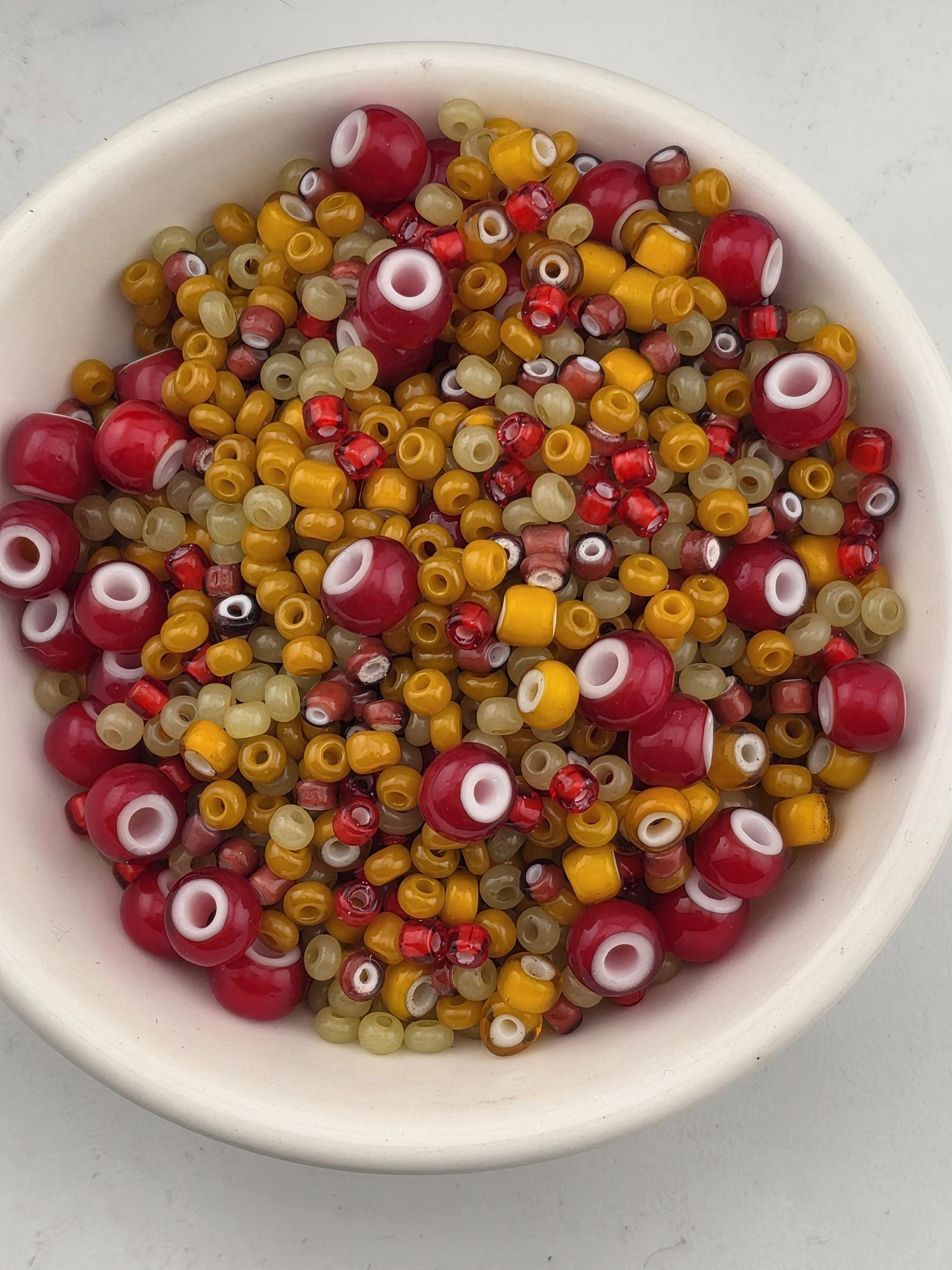 1 Savannah Sunset Trade Beads - Amber, Honey & Vintage Red Mix