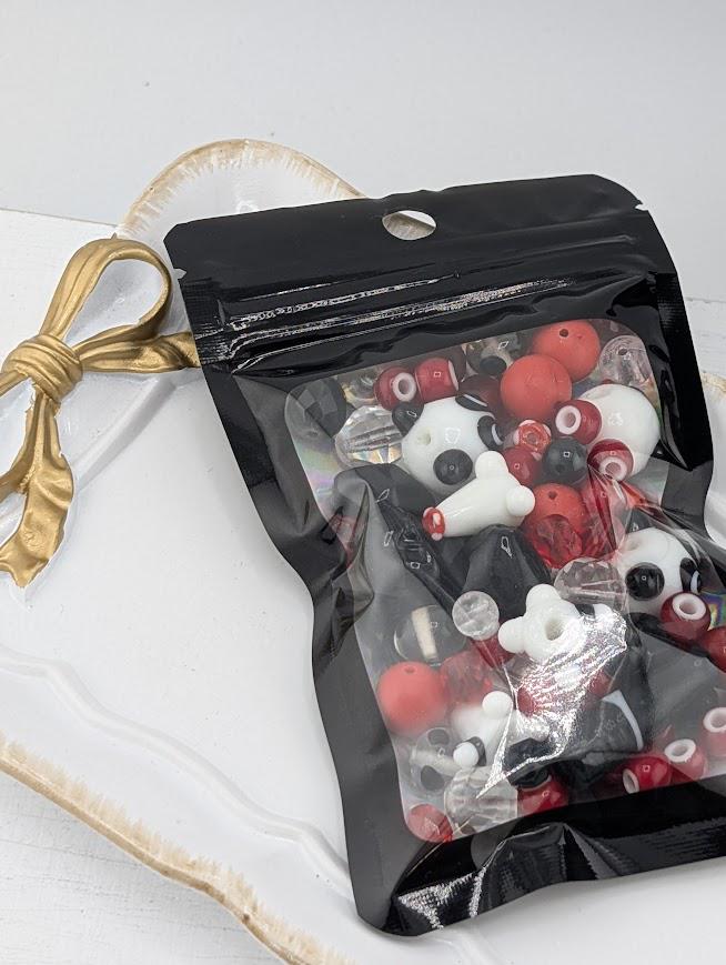 Panda Pop Glass Beads: Colorful Mixed Shapes (56g Package)