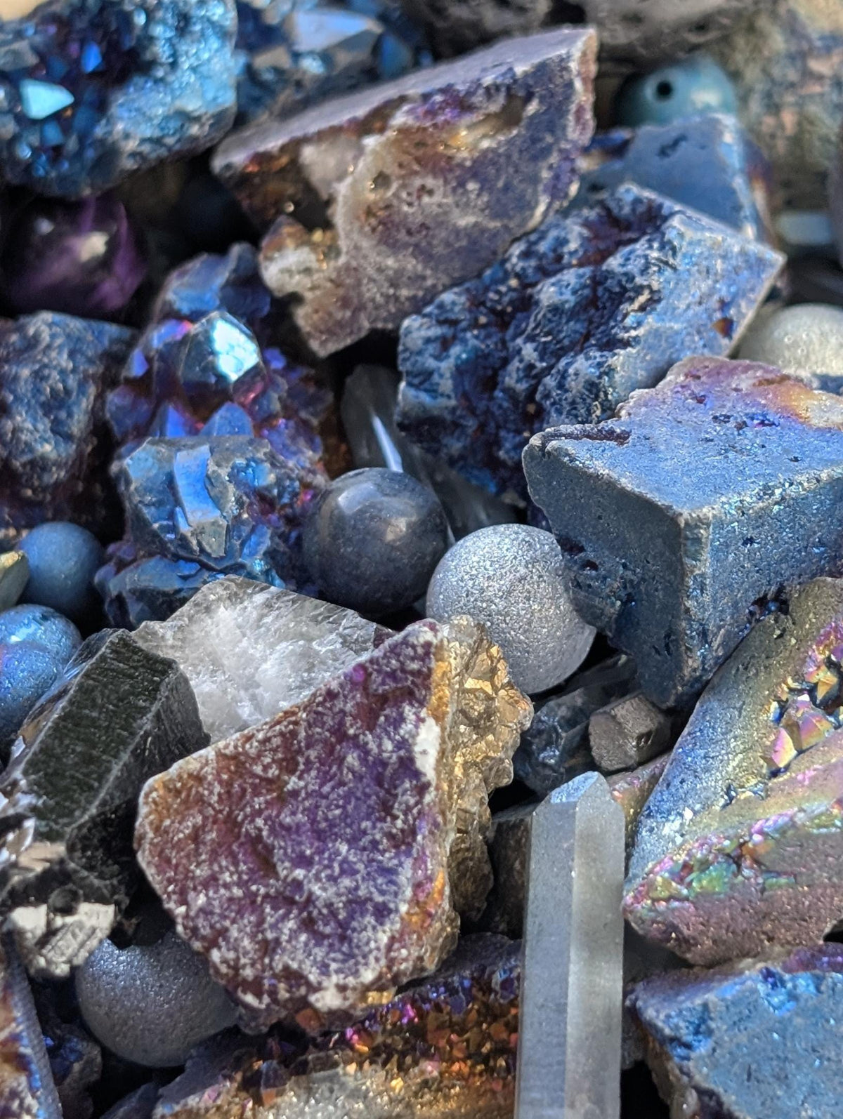 Gemstone Bead Soup: Titanium Rainbow Mix | Lava Rock, Natural Elements