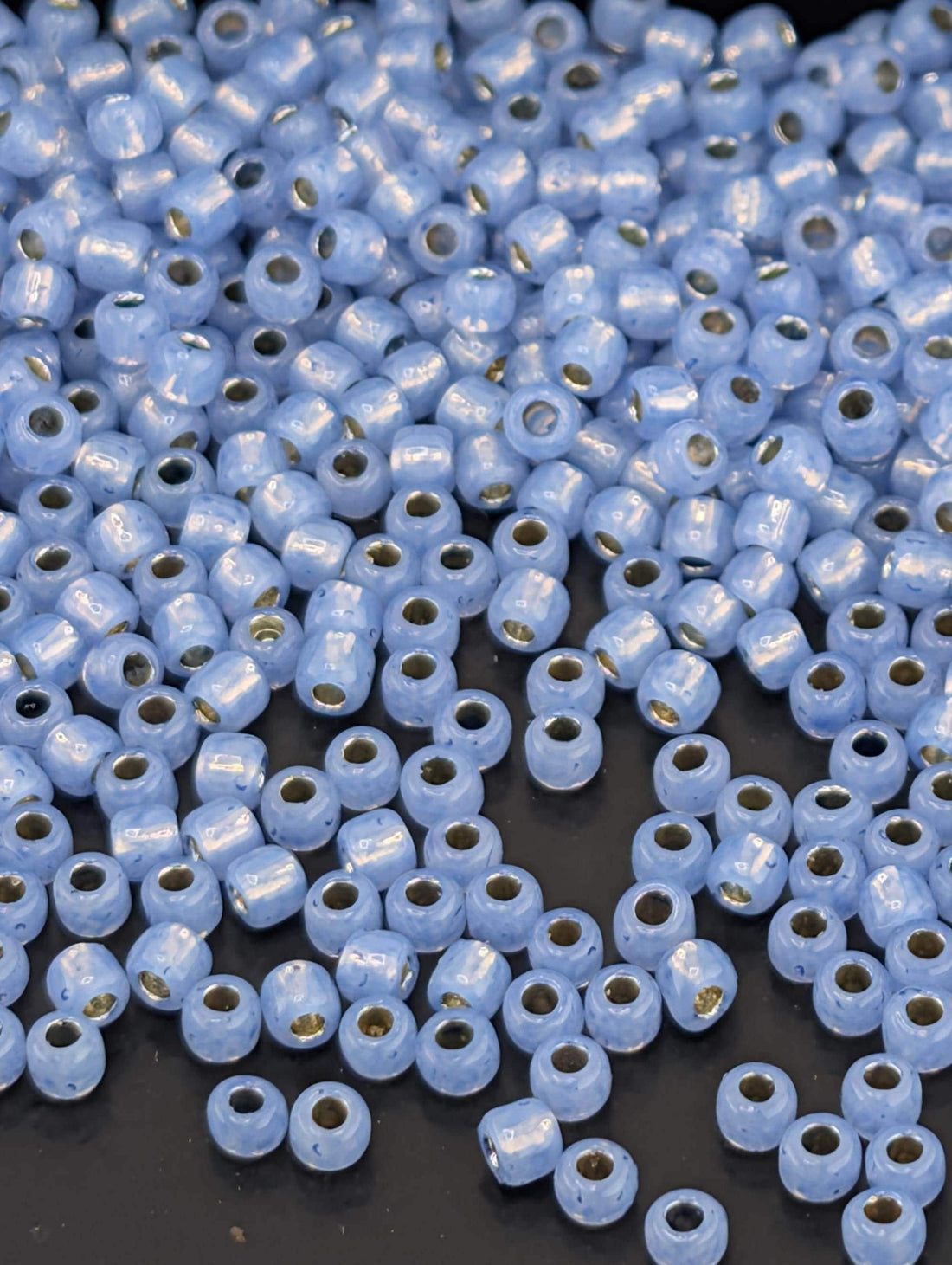 PermaFinish Silver-Lined Milky Sapphire Toho Round Beads, Size 11/0 | Glass Seed Beads, 2.5" Tube