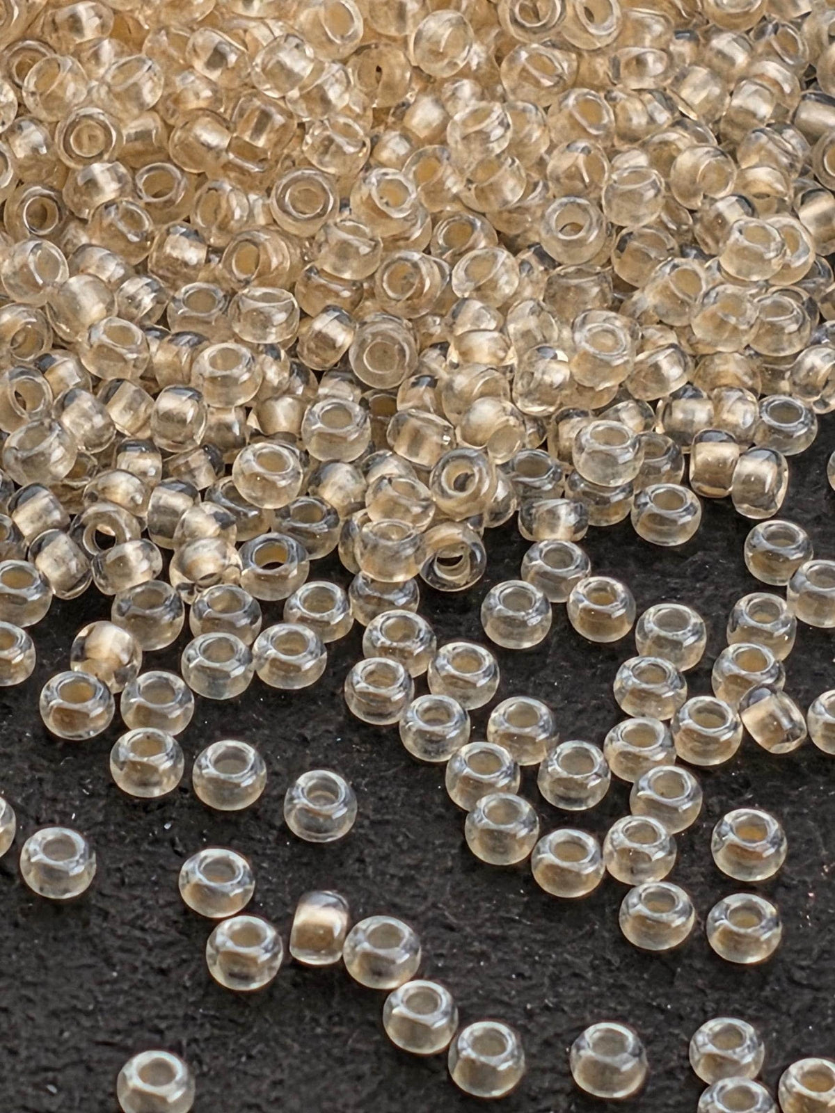 Pearl Lined Crystal, Translucent Salmon Beads - Czech Glass Seed (Size 11, 15g)