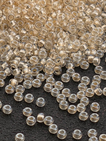 Pearl Lined Crystal, Translucent Salmon Beads - Czech Glass Seed (Size 11, 15g)