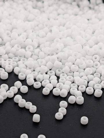 White Opaque Matte Matsuno Seed Beads | Size 11/0 (2mm) | 15g, ~1650 pcs