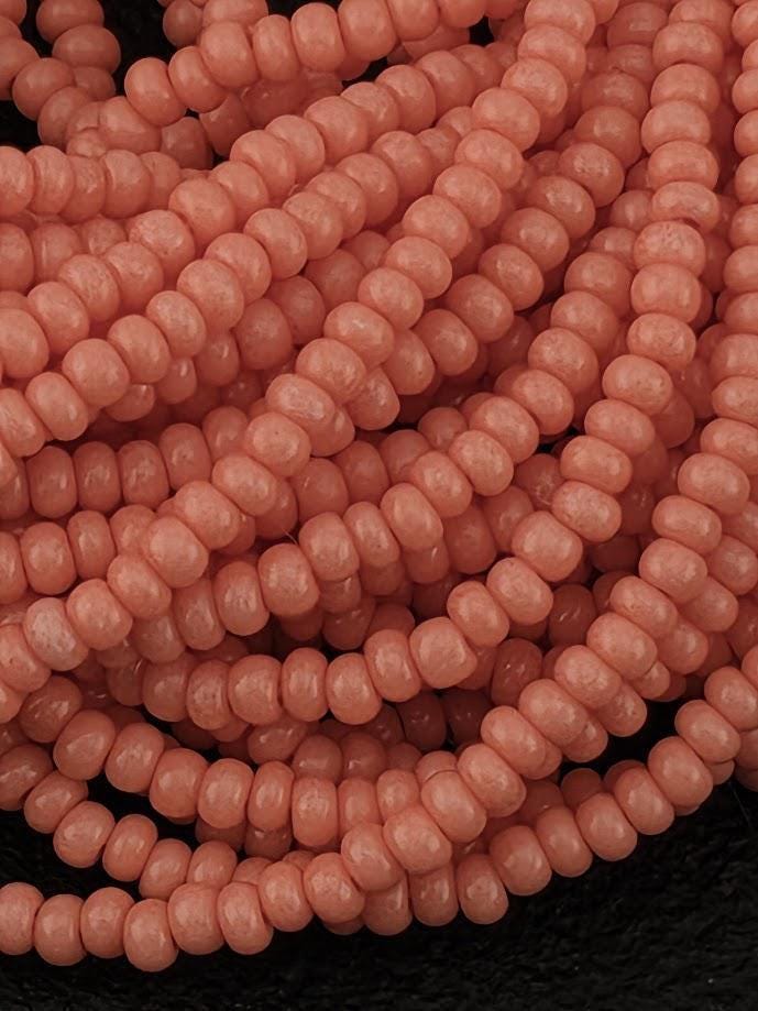 Preciosa Seed Beads, Czech Coral Opaque Glass Rocaille - Bead Embroidery Kit | Boho Style Jewelry | 18 Gram 11/0