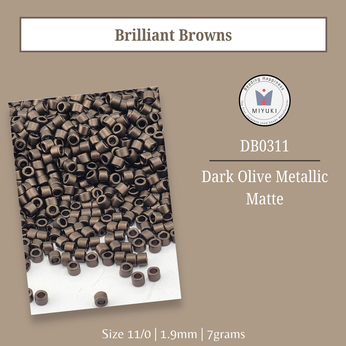 a large pile of dark brown metallic matte beads, with a smaller pile of the same beads on top of them. The image does not contain any text.
