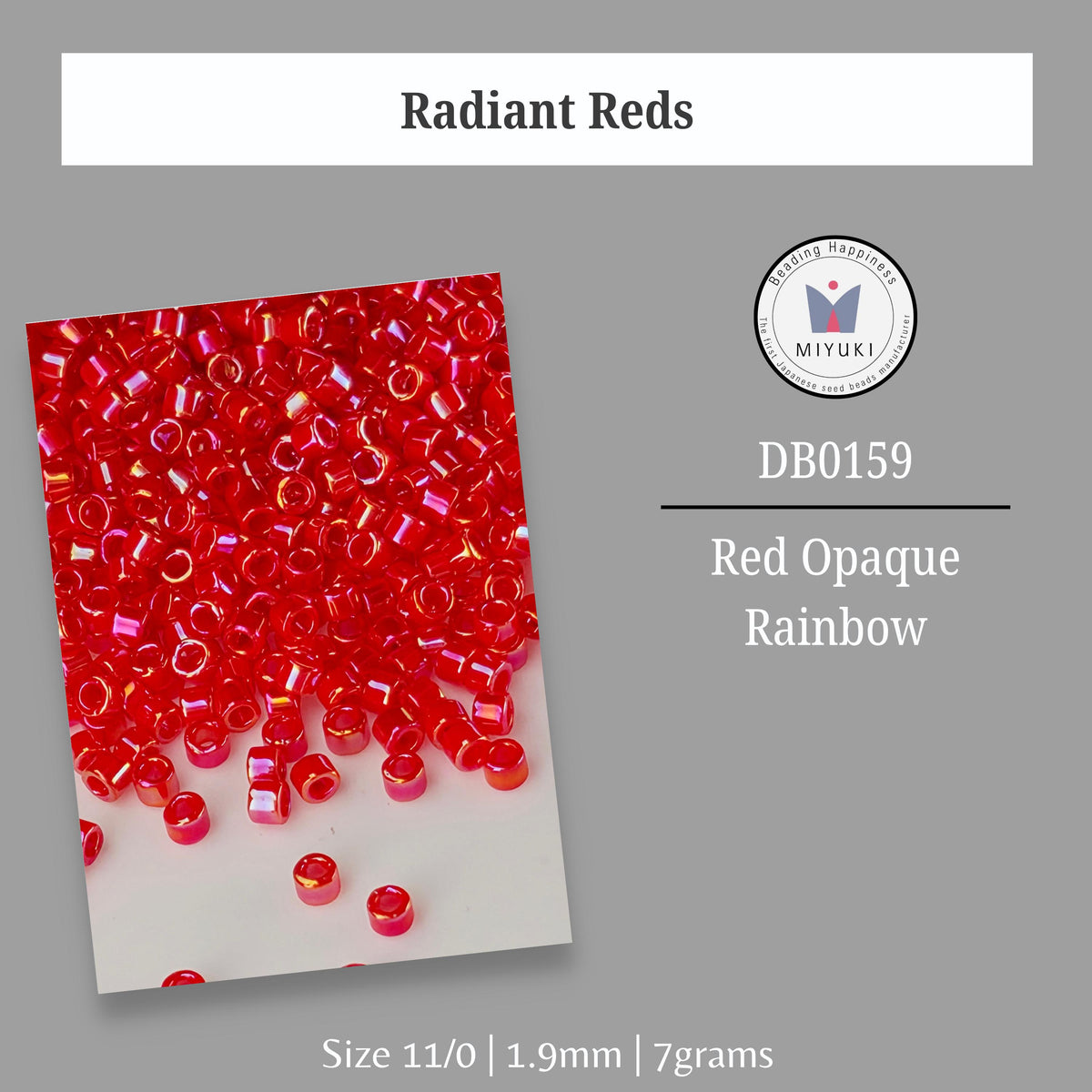 a collection of red beads, specifically radiant reds, arranged in a visually appealing manner.