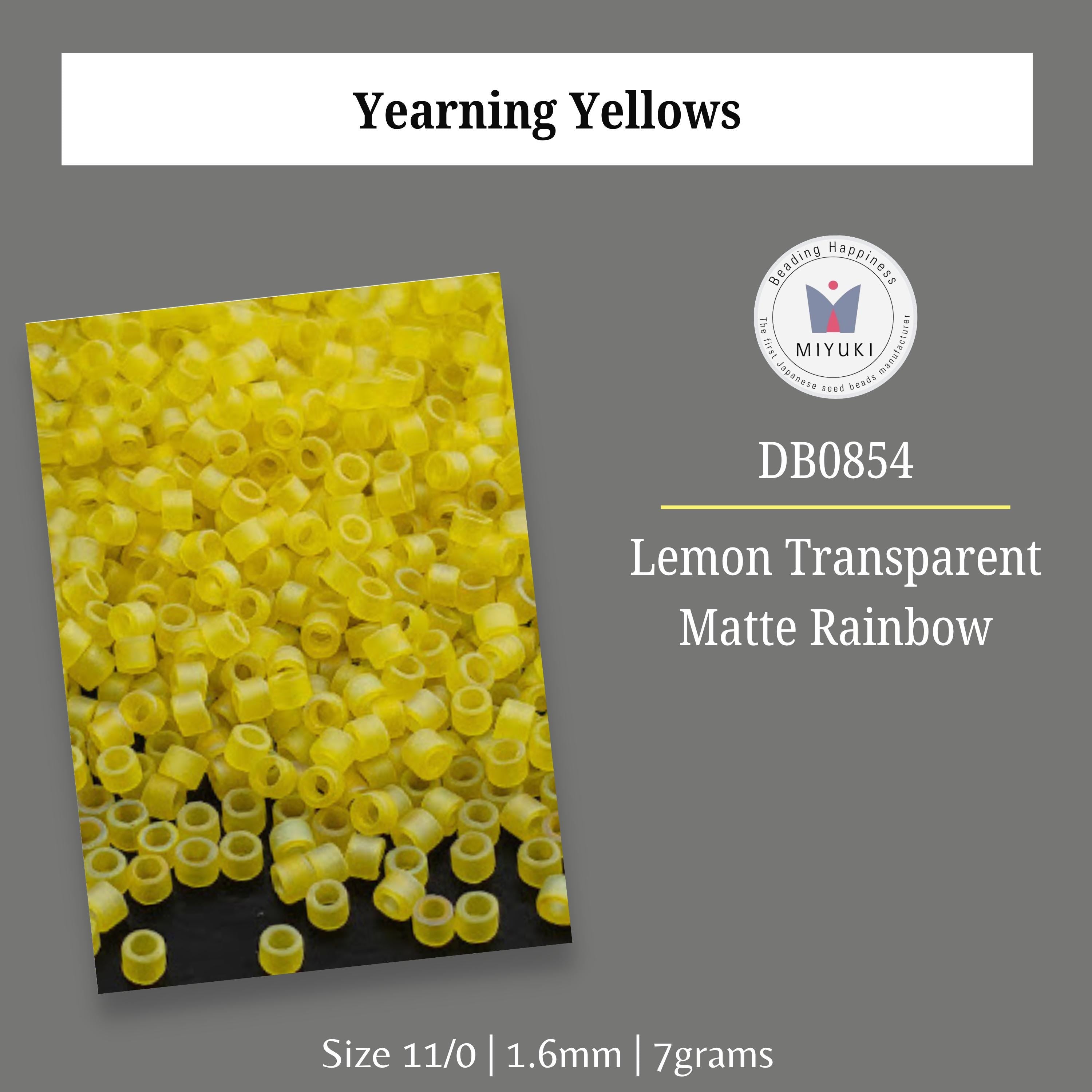 a collection of yellow beads, specifically Yearing Yellow beads, arranged in a pile.