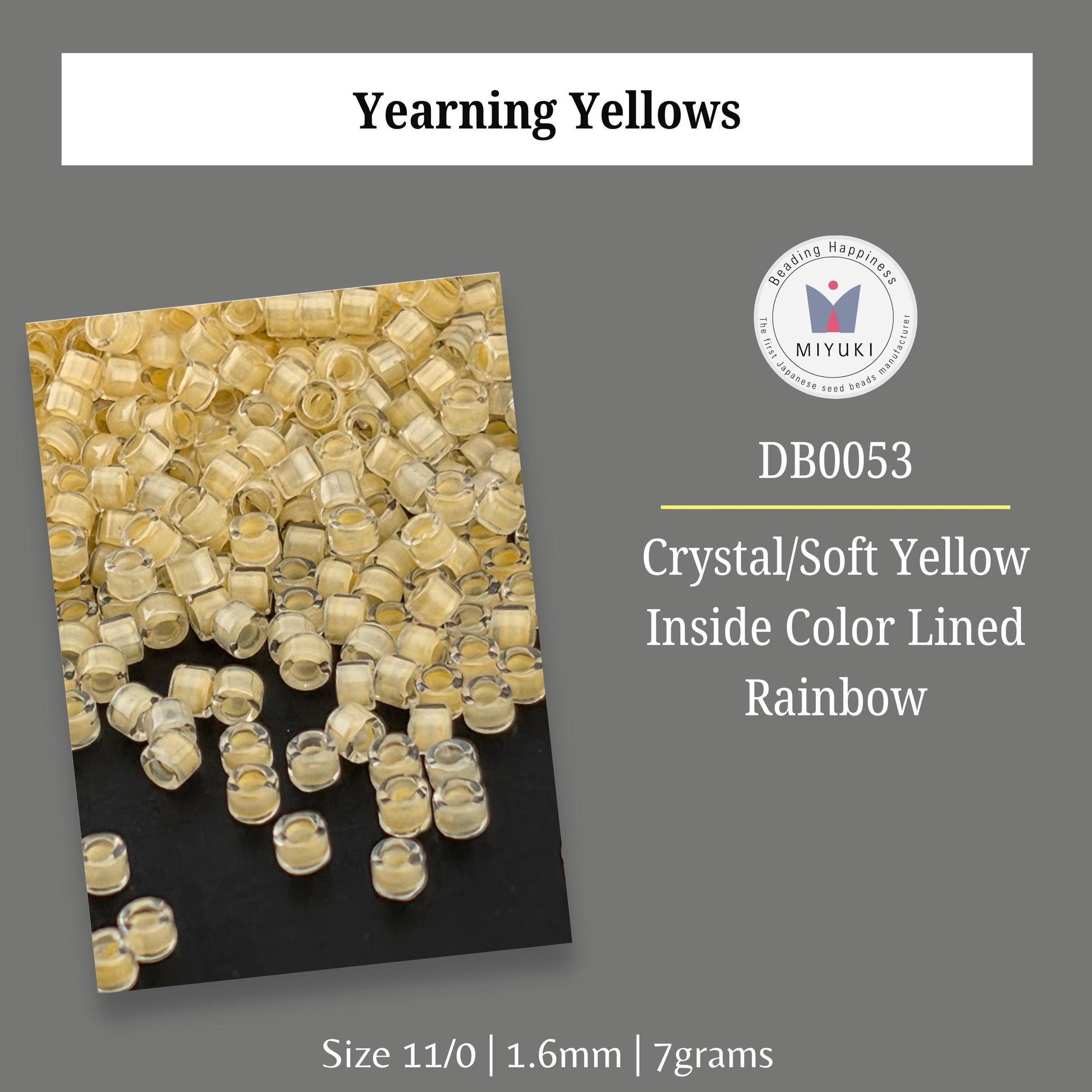 a collection of small, clear beads in various colors, including yellow and orange, arranged in a visually appealing manner.