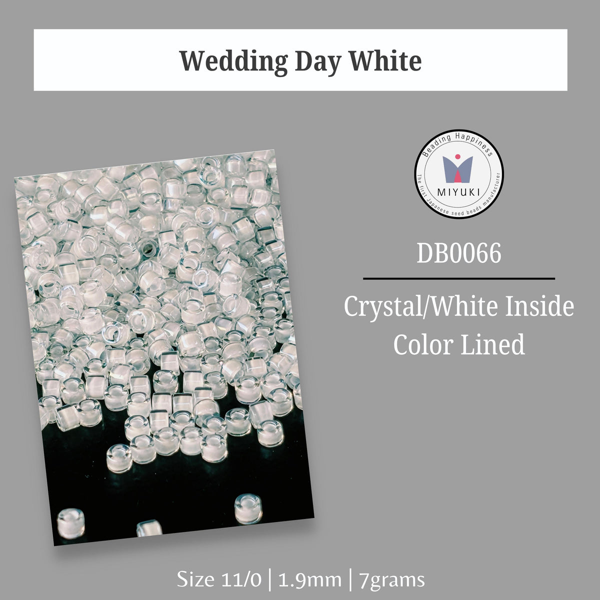 a collection of clear, transparent beads in various sizes, with a focus on the crystal/white inside color lined beads.