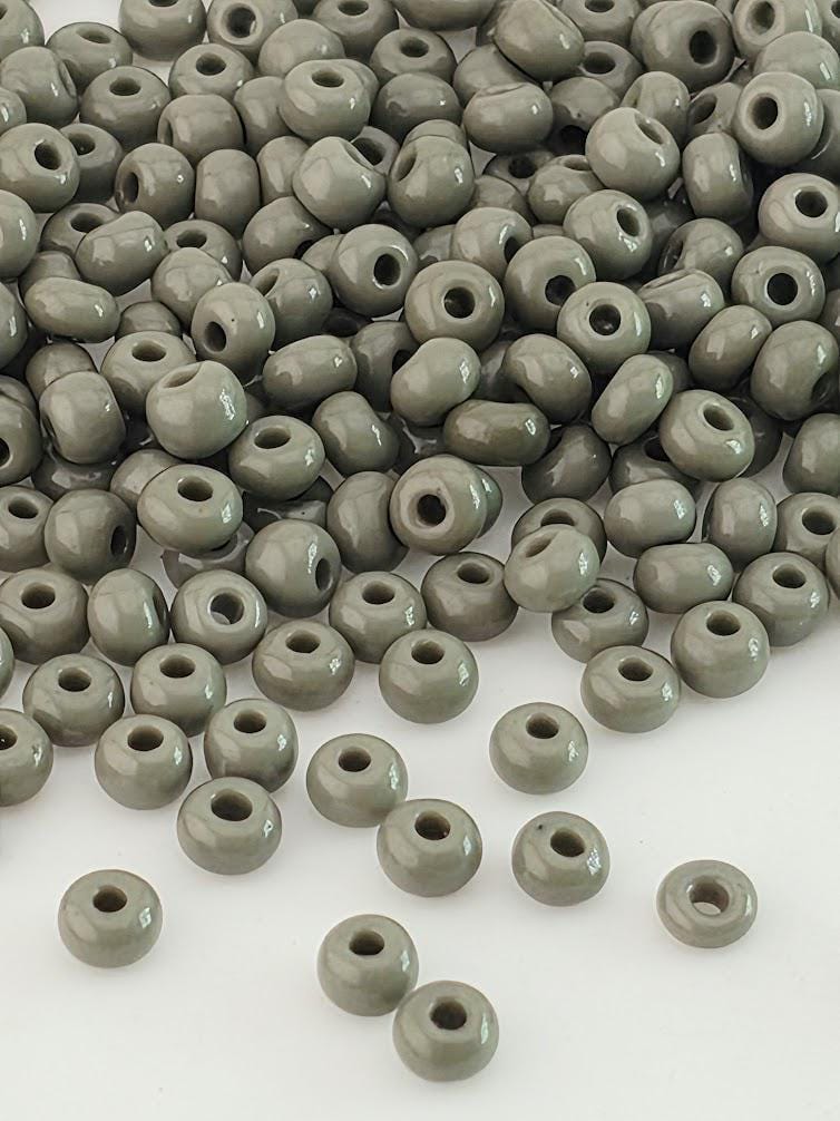Opaque Gray Seed Beads, Czech Glass - Preciosa Ornela, Size 8 (15 Gram Package, DIY Jewelry Making)