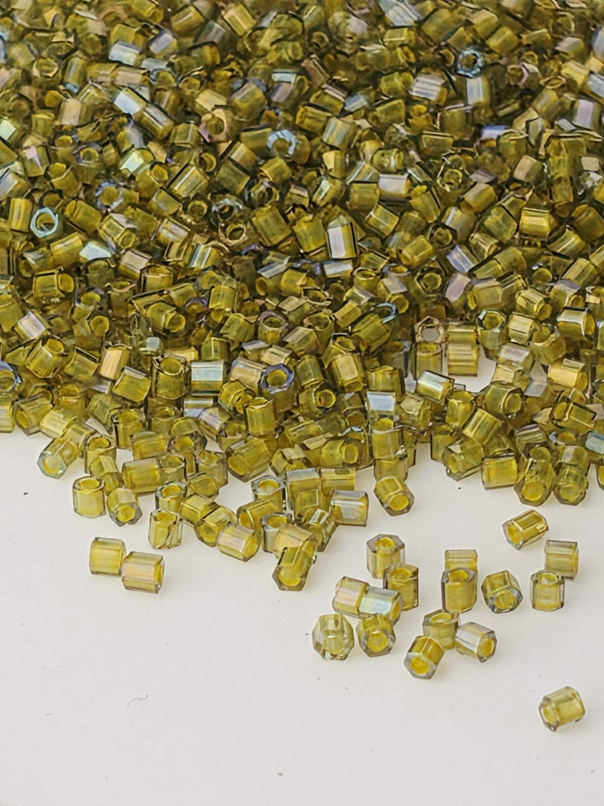 Toho Hexagon 15/0 Seed Beads, Black Diamond Luster | Japanese Glass | 2.5" Tube