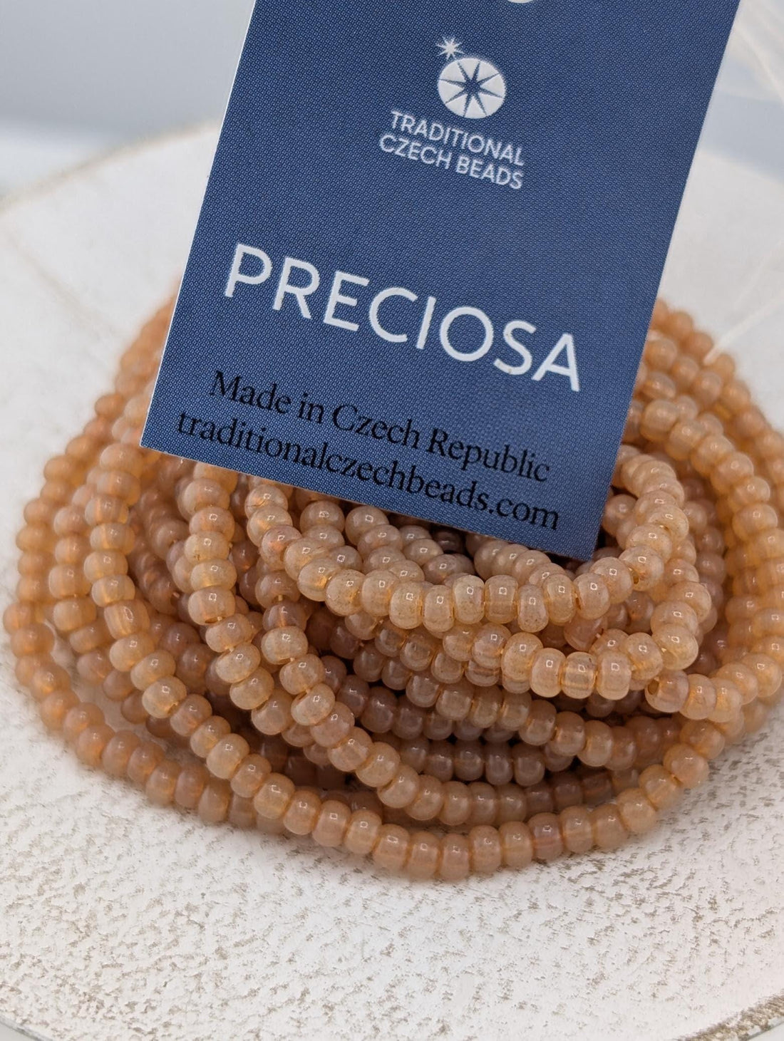 Preciosa Seed Beads, Czech Glass 8/0 (Wheat Opal Solgel, 1675pcs)