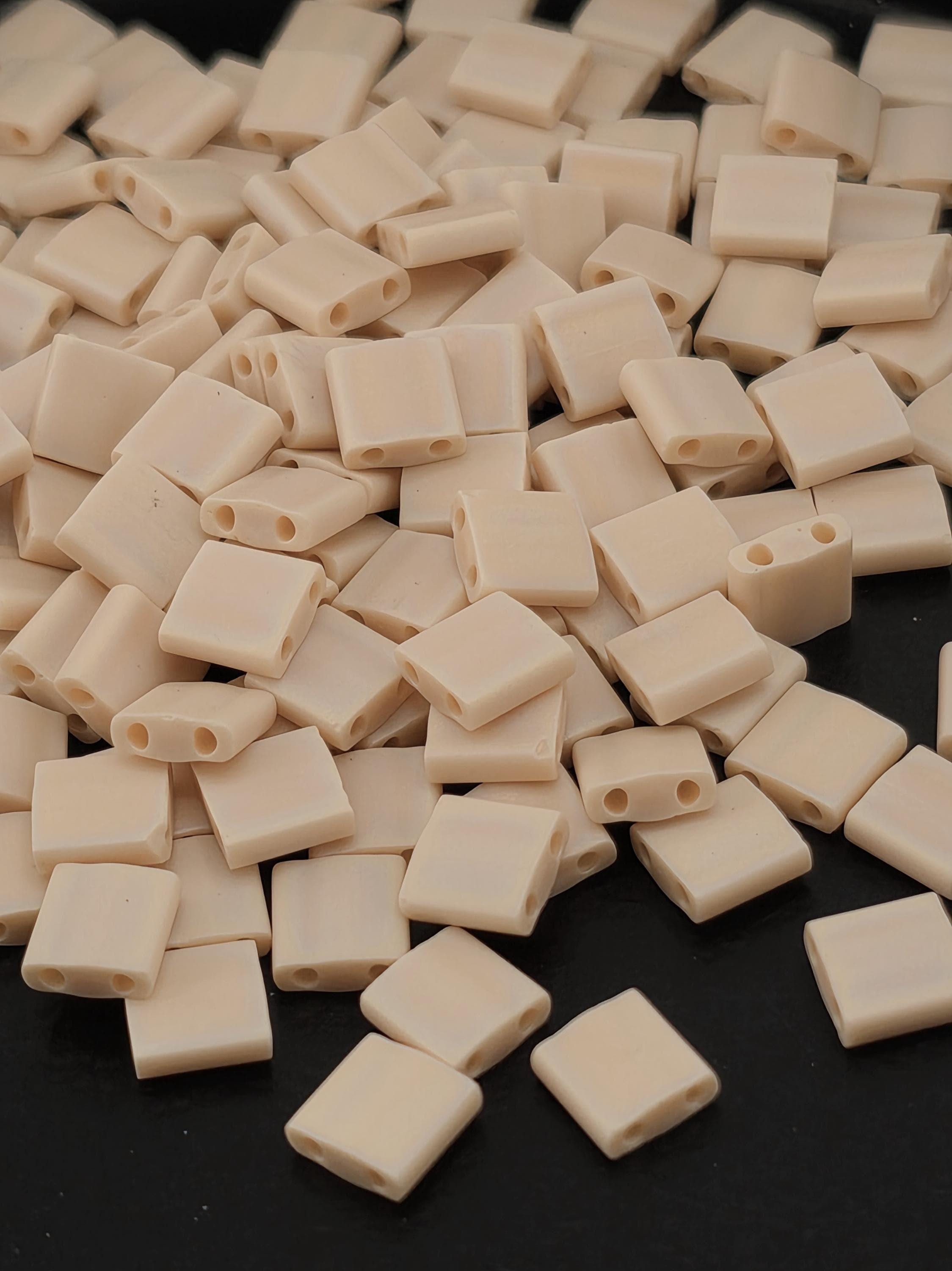 TL0493FR-Miyuki Tila Beads:Dark Flesh O/MA/R (7.5g pkg)