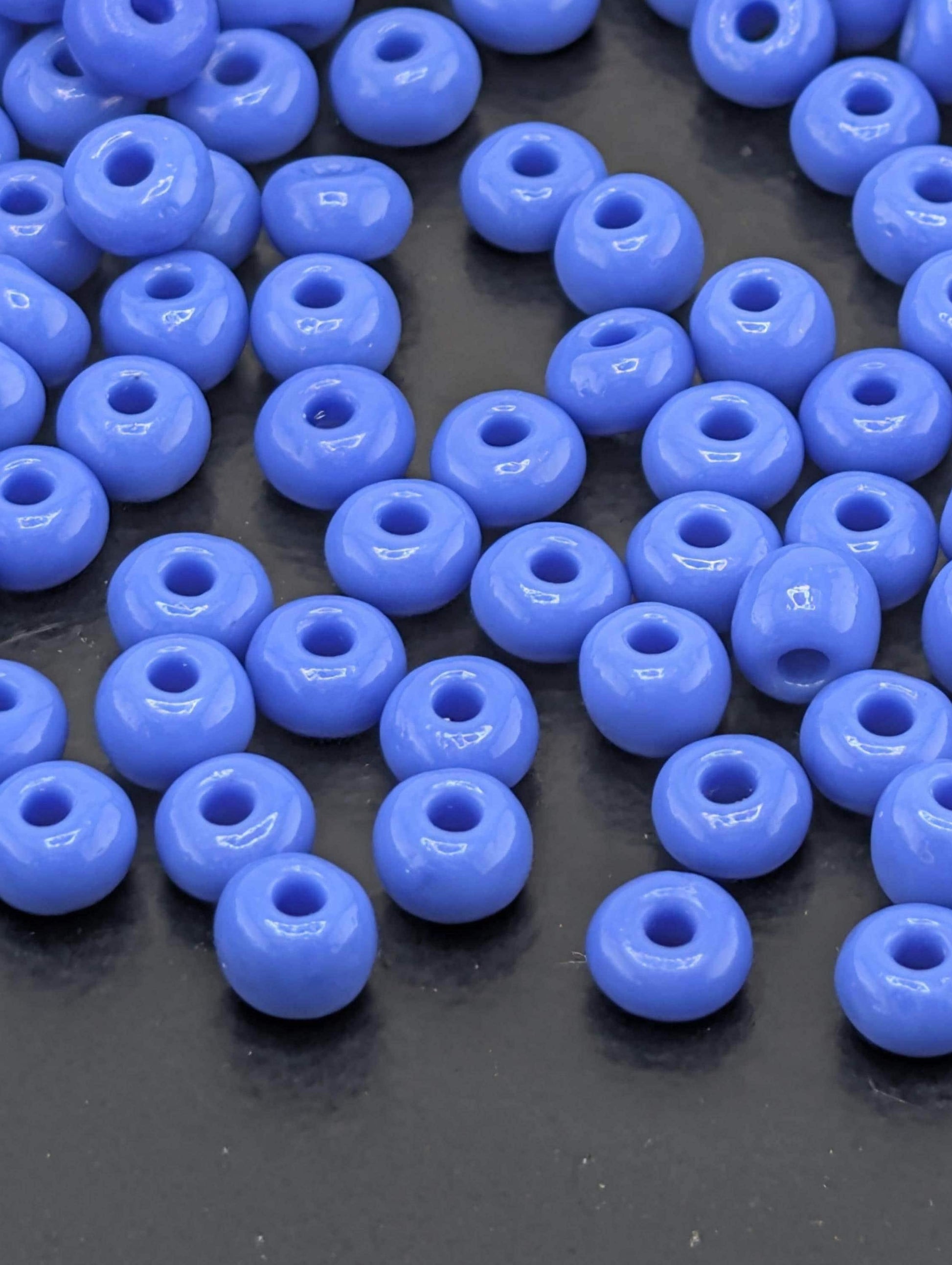 Opaque Blue Size 6/0 Seed Beads - Preciosa Ornela Czech Glass, 15g Pack - Bead Weaving, Embroidery & DIY Jewelry