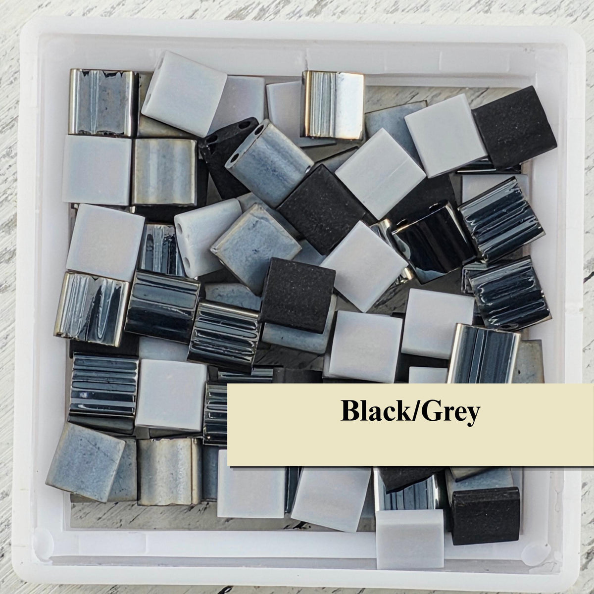 Monochrome Tila Bead Bundle | 11 Miyuki Tila, Half-Tila, Quarter-Tila Mixes | Tonal Rainbow Collection for Bead Weaving & Embroidery