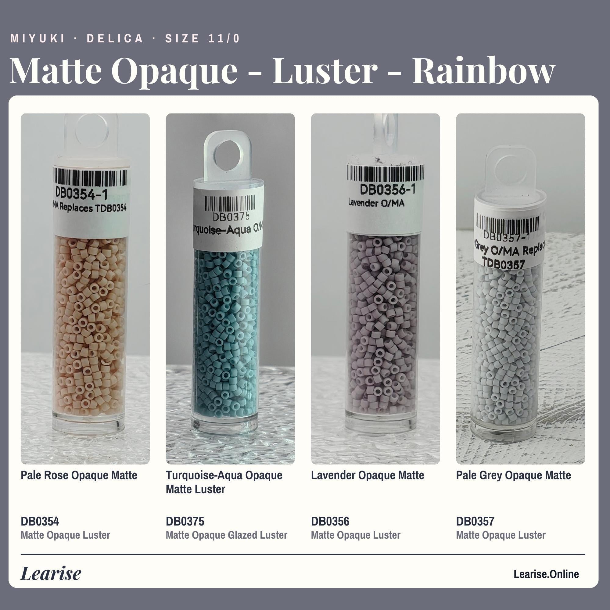 Miyuki Delica Seed Beads, Matte Tile Finish | Size 11/0 | 7g Package