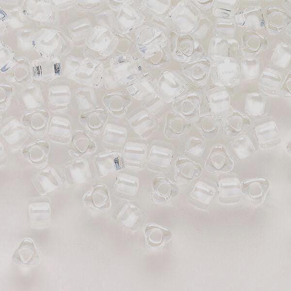Crystal/White Inside Color Lined | Triangle Size 8/0 | Miyuki | 15g Pkg