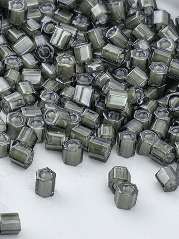 TOHO Hex 8/0 Inside-Color Black Diamond/White-Lined 2.5 Tube