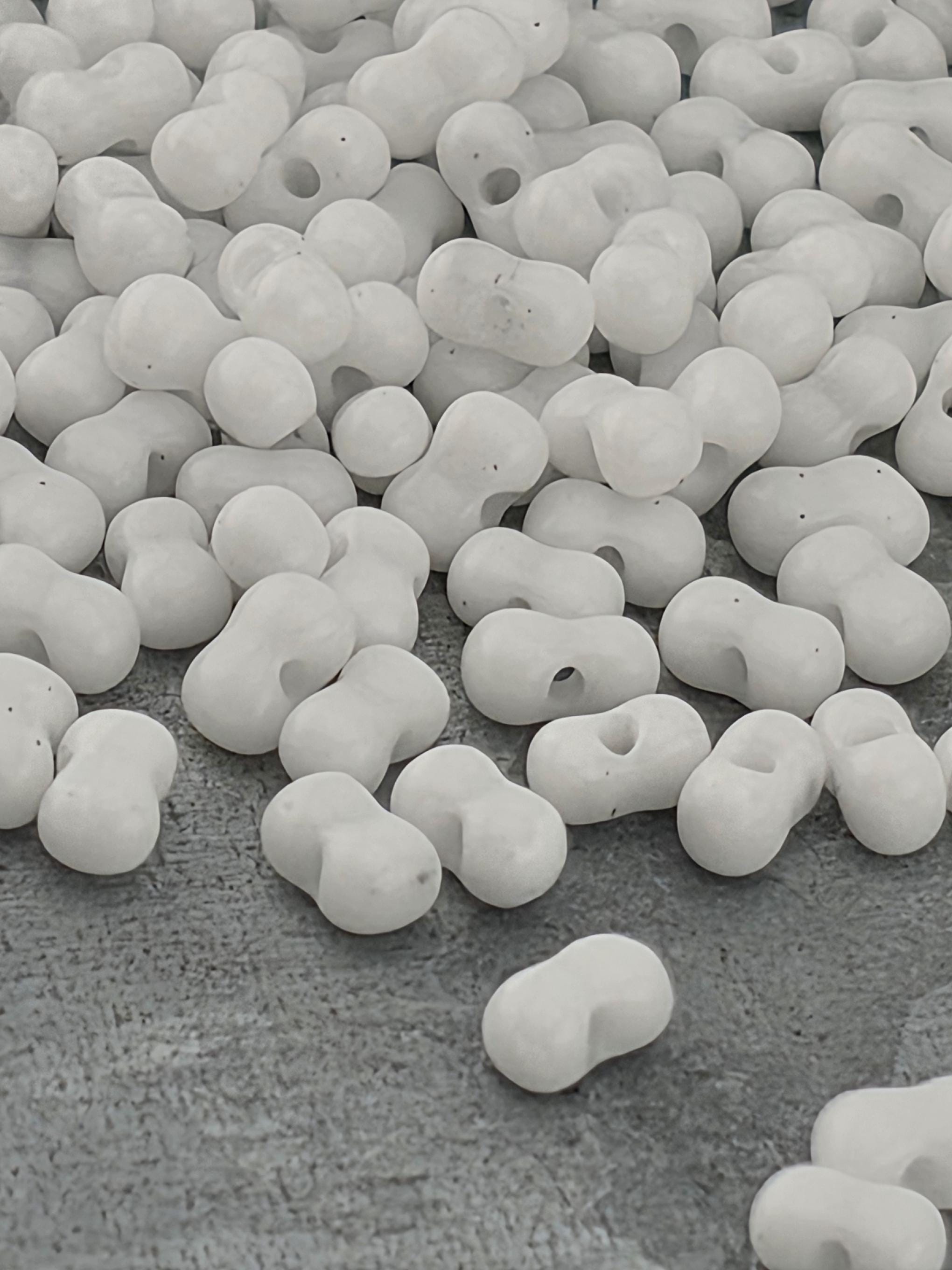 White O Miyuki Berry/Peanut Beads (15g pkg)