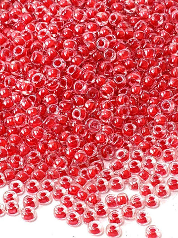 Miyuki Seed Beads 11/0: Crystal Red Inside, 20g Package
