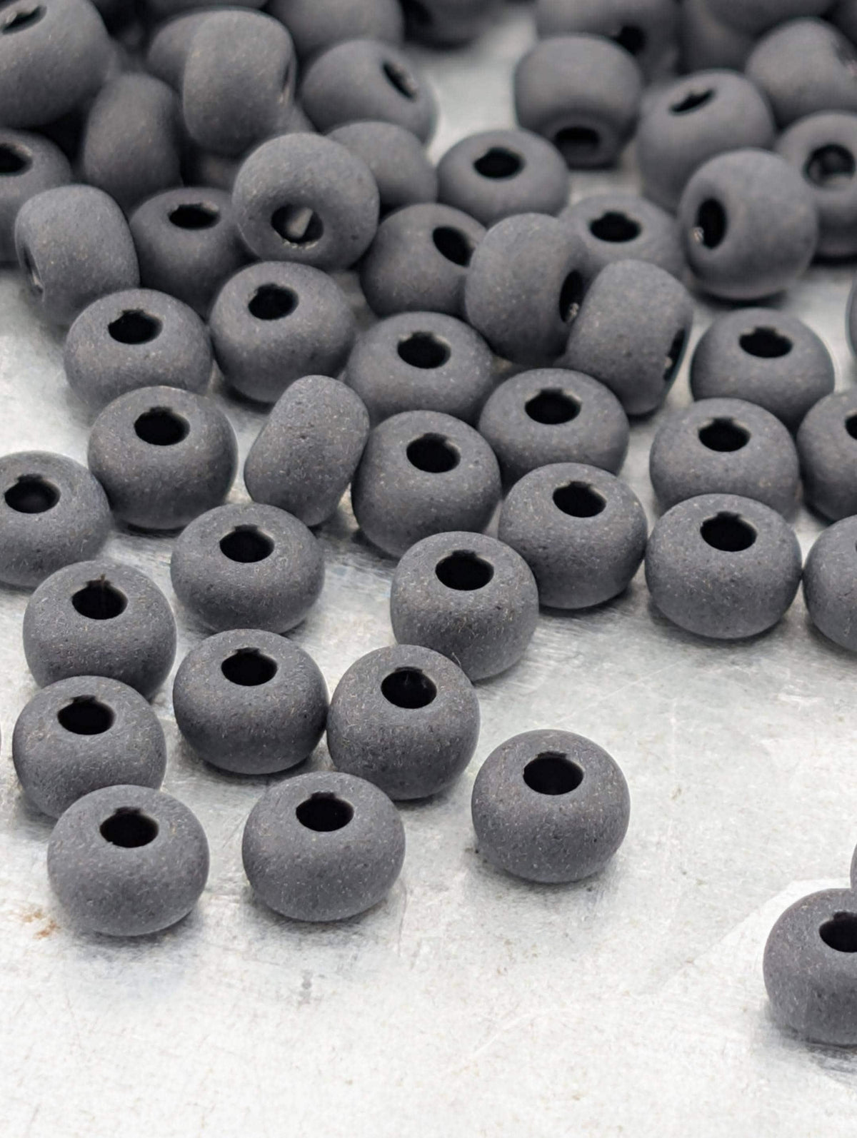 Matte Seed Beads, Opaque Jet Size 6/0 | Preciosa Czech Glass | 20g Tube