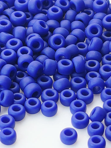 Cobalt Blue Opaque Matte Rainbow Miyuki Rocaille Size 8/0 (20g pkg)