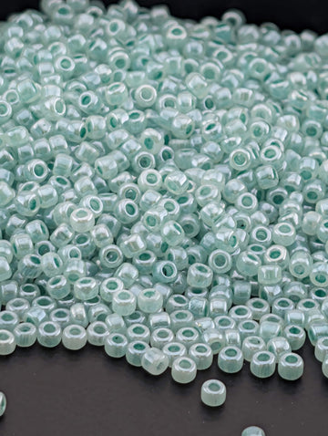 Mint Opaque Ceylon Pastel Matsuno Seed Beads | Size 11/0 (2mm) | 15g, ~1650 pcs
